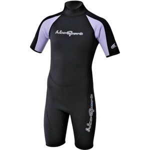 2.5mm Junior's NeoSport Shorty Springsuit size 12 black and lavender